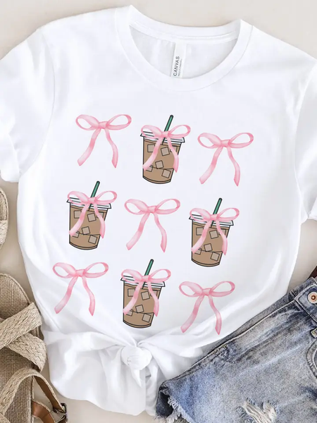 COFFEE AND BOW GRAPHIC TEE