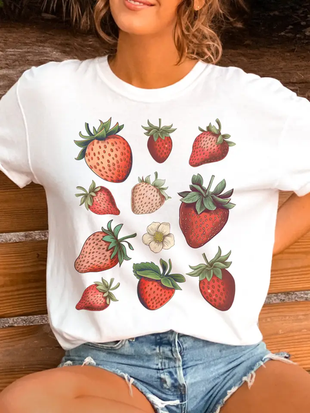 SPRING STRAWBERRY GRAPHIC TEE