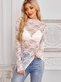 Pink Lace Long Sleeve Top