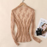 MESH LACE LONG SLEEVE TOP