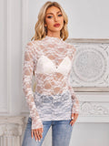 Pink Lace Long Sleeve Top