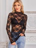 Pink Lace Long Sleeve Top