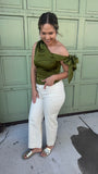 TIED TO YOU OLIVE OFF SHOULDER TOP