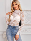 Pink Lace Long Sleeve Top