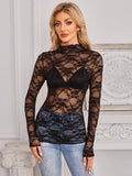 Pink Lace Long Sleeve Top