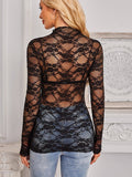 Pink Lace Long Sleeve Top