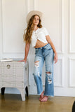 *HYBRID STYLE* HIGH RISE WIDE LEG JEANS