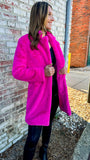 MOB WIFE HOT PINK FAUX FUR FUZZY COAT