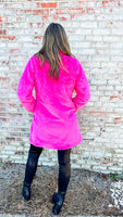 MOB WIFE HOT PINK FAUX FUR FUZZY COAT