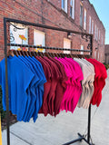 FALL IN LOVE SHORT SLEEVE SWEATER’s                                 💗PINK 
❤️RED 
💙BLUE 
🧡RUST 
🤍CREAM