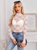 Pink Lace Long Sleeve Top