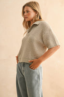 COLLARED KNITTED TOP
