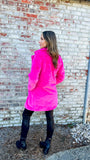 MOB WIFE HOT PINK FAUX FUR FUZZY COAT