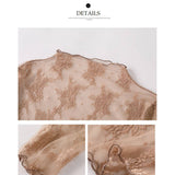 MESH LACE LONG SLEEVE TOP