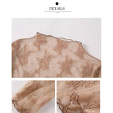 MESH LACE LONG SLEEVE TOP