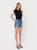 SUPER HIGH RISE DRAWSTRING MOM SHORTS