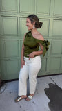 TIED TO YOU OLIVE OFF SHOULDER TOP