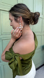 TIED TO YOU OLIVE OFF SHOULDER TOP
