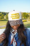 Thankful, Grateful & Blessed - Leopard Trucker Hat