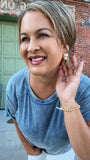 Faux Pearl Metal Mini Hoop Earring