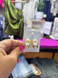 Faux Pearl Metal Mini Hoop Earring