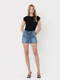 SUPER HIGH RISE DRAWSTRING MOM SHORTS