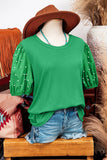 GREEN PEARL SLEEVE TOP
