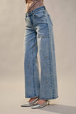 BOW EMBELLISHED STRAIGHT LEG JEANS