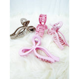 Assorted Pink and Taupe Shades of Bow Clip