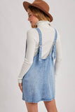 DENIM WASHED OVERALL POCKET DRESS