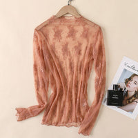MESH LACE LONG SLEEVE TOP