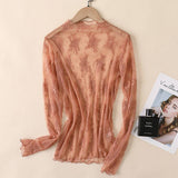 MESH LACE LONG SLEEVE TOP