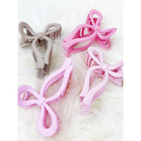 Assorted Pink and Taupe Shades of Bow Clip
