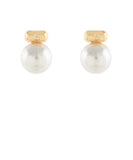 DOME STONE PEARL STUD EARRINGS