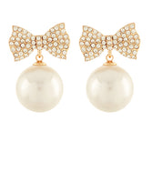 PEARL GOLD BOW EARRINGS