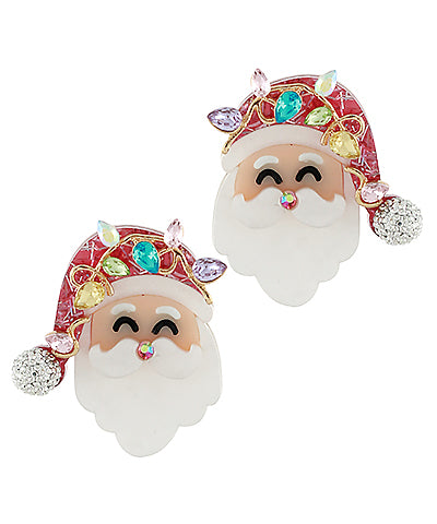 CHRISTMAS LIGHT SANTA EARRINGS