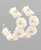 IVORY FLOWER HOOP EARRINGS