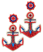 USA ANCHOR EARRINGS