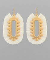 WHITE RAFFIA EARRINGS