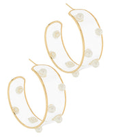 PEARL STUDD CLEAR HOOPS