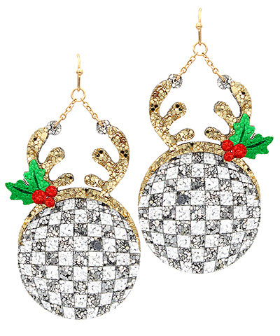 CHRISTMAS DISCO BALL EARRINGS