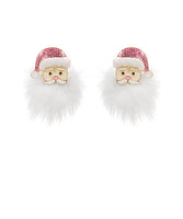 POMPOM PINK SANTA  STUD