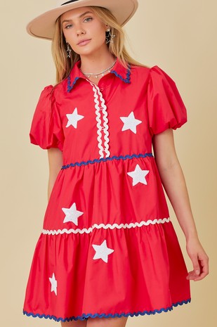 PUFF SLEEVE 4TH OF JULY DRESS