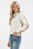 NEUTRAL COLORBLOCK KNIT SWEATER