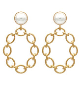 CIRCLE LINK GOLD POST EARRINGS