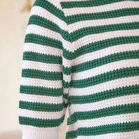 GREEN STRIPE SHORT SLEEVE TOP