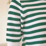 GREEN STRIPE SHORT SLEEVE TOP