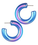 BLUE JELLY HOOP EARRINGS