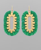 GREEN RAFFIA EARRINGS