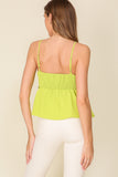 BABY DOLL LIME ADJUSTABLE TANK TOP